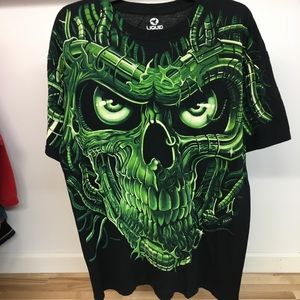 1998 Liquid Blue Green Skull tshirt